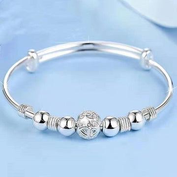 Fashion 925 Sterling Silver Lucky Beads charm Bangles For Women - Charm Bracelets Luxury Designer Jewellery - The Jewellery Supermarket